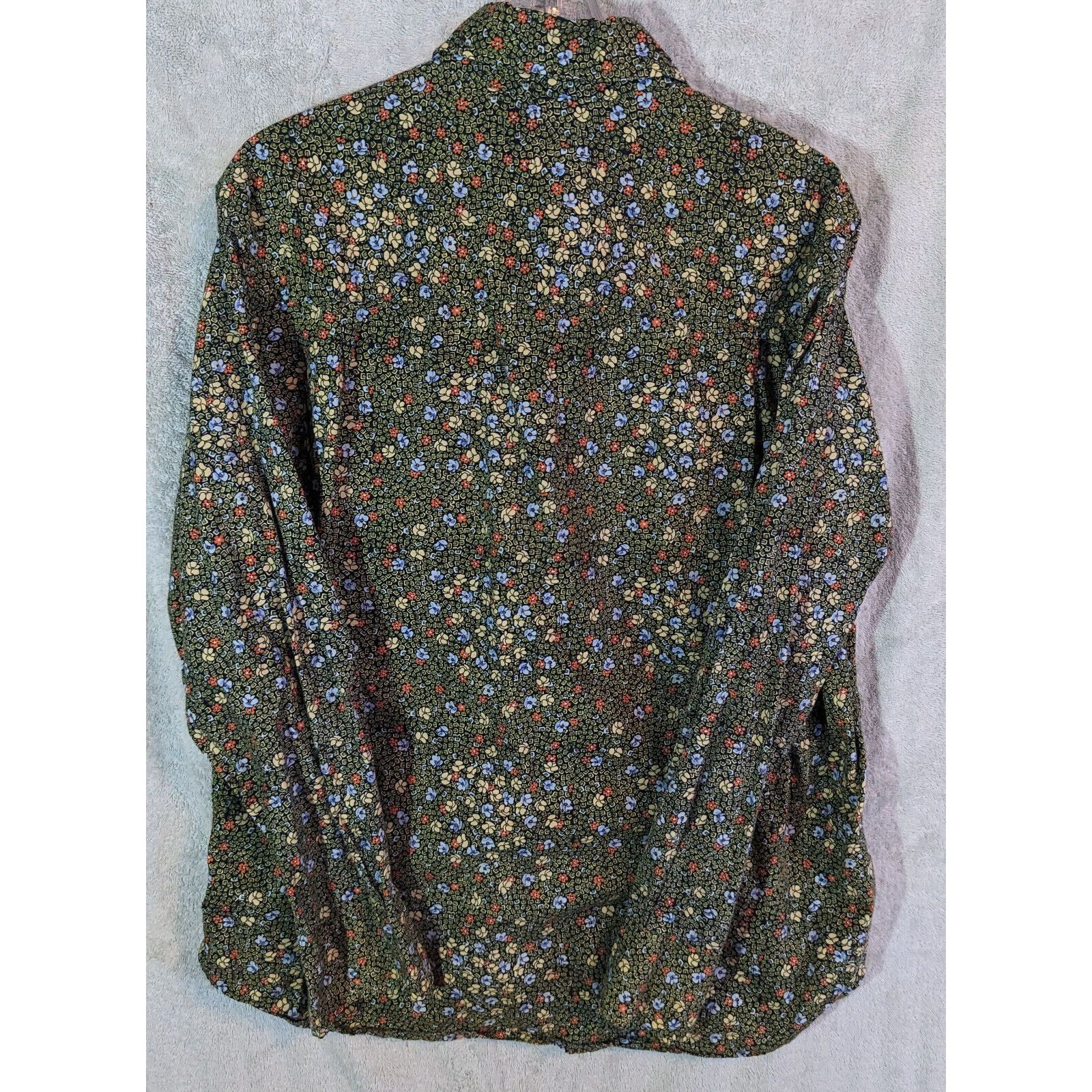 Ron Chereskin Shirt Mens L Long Sleeve Funky Flowers Hippie Boho Neato Keen